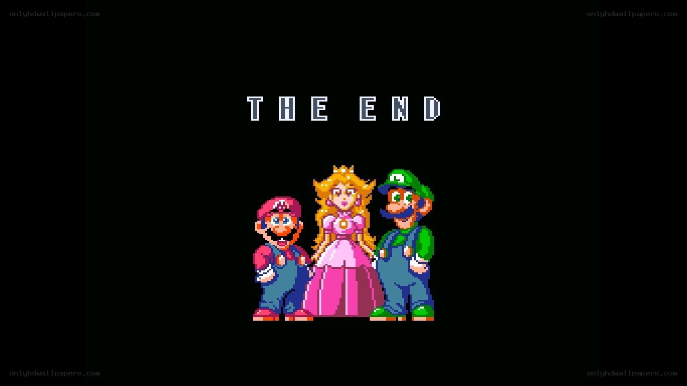 The End screen from Mario game