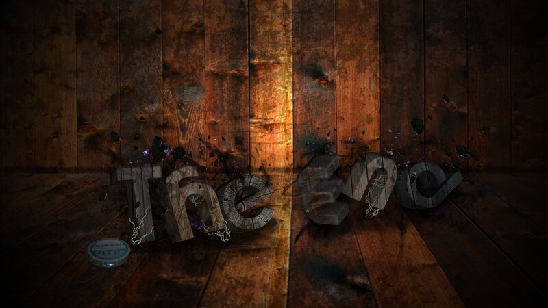 The End Text on Wood