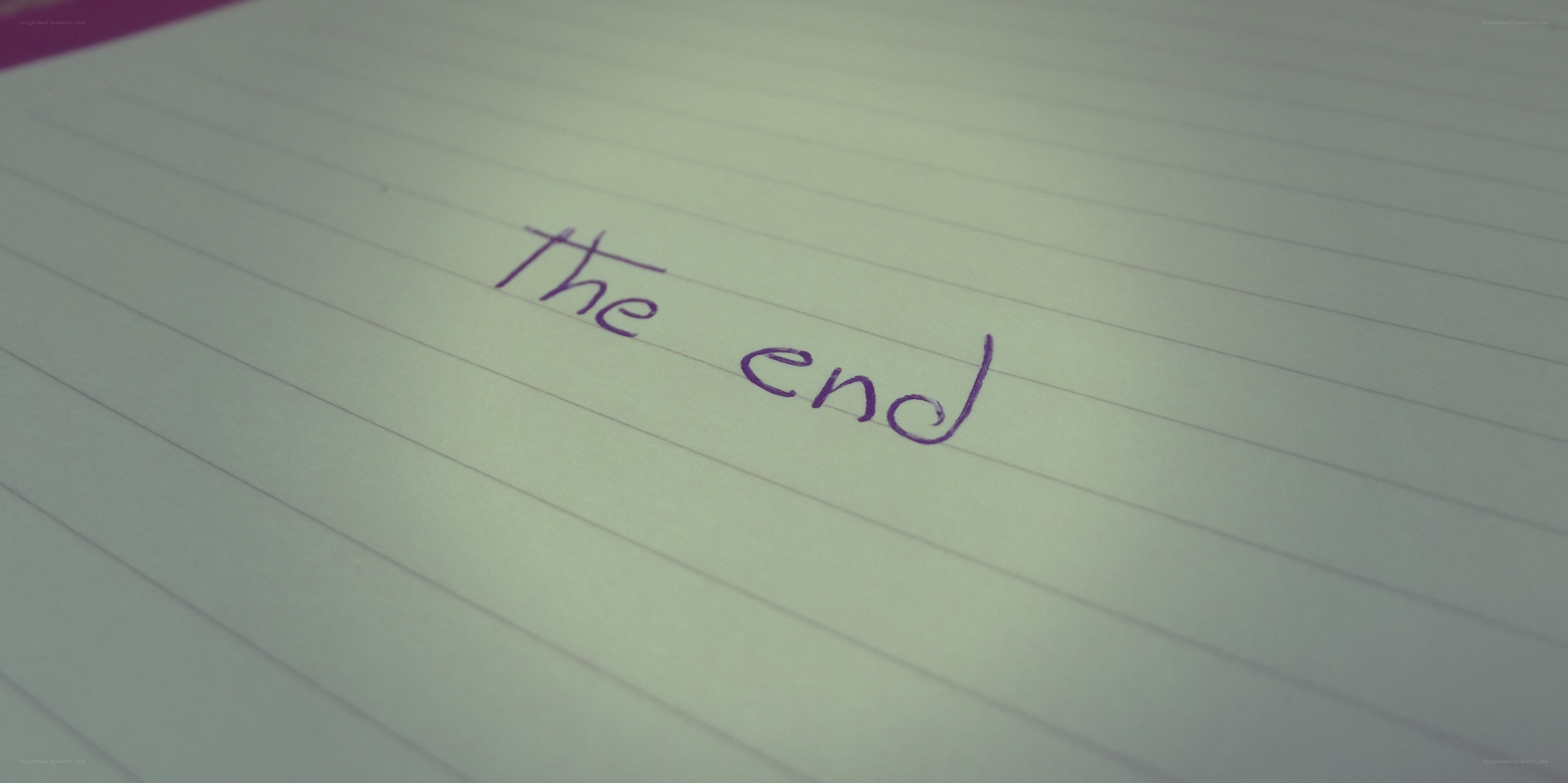 the end written on paper