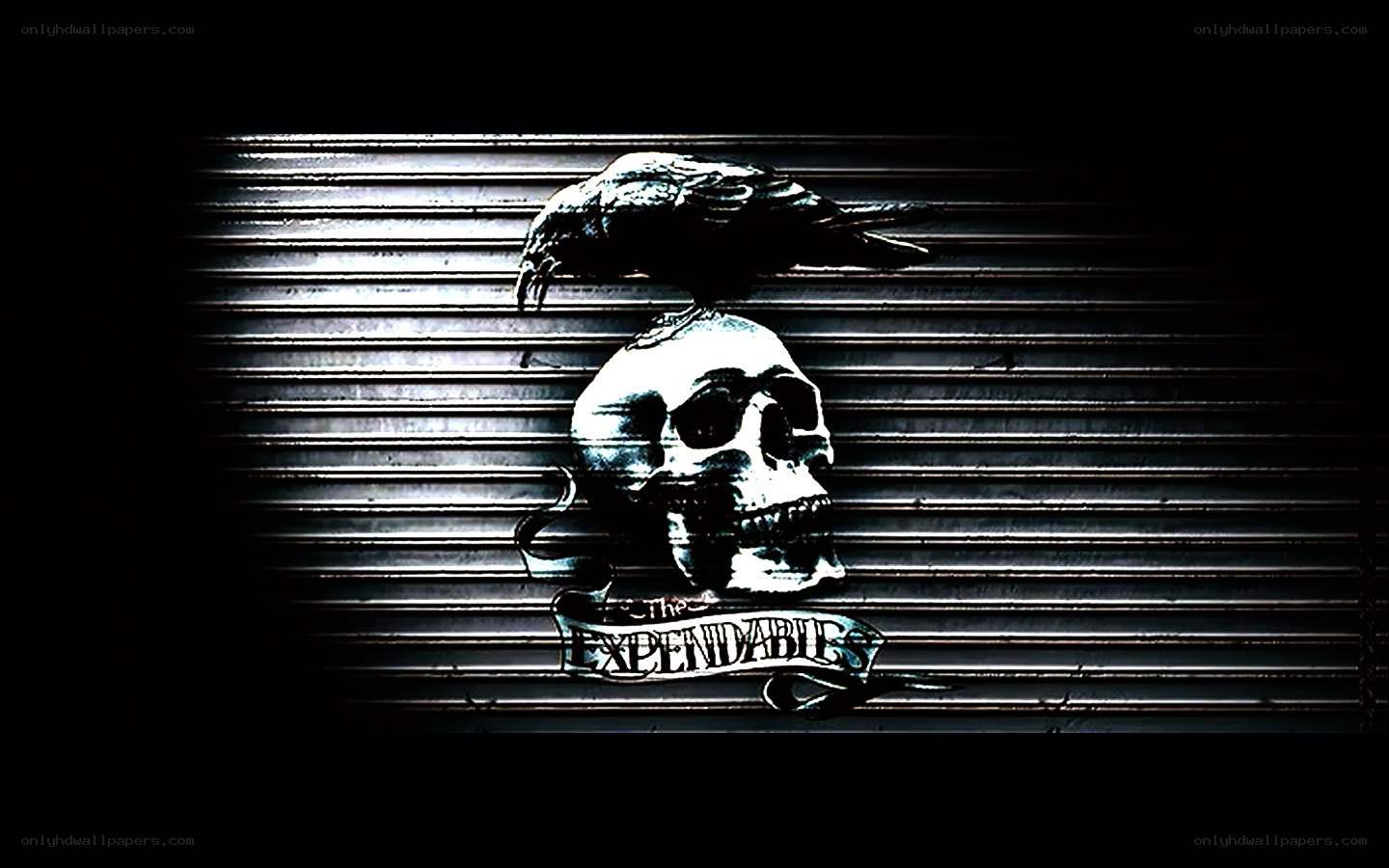 The Expendables logo with skull and crow