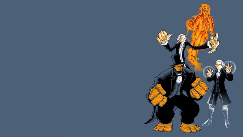 The Fantastic Four in historical attire