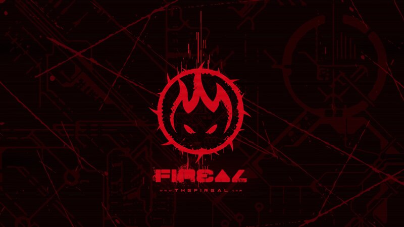 The Fireal logo on a dark background