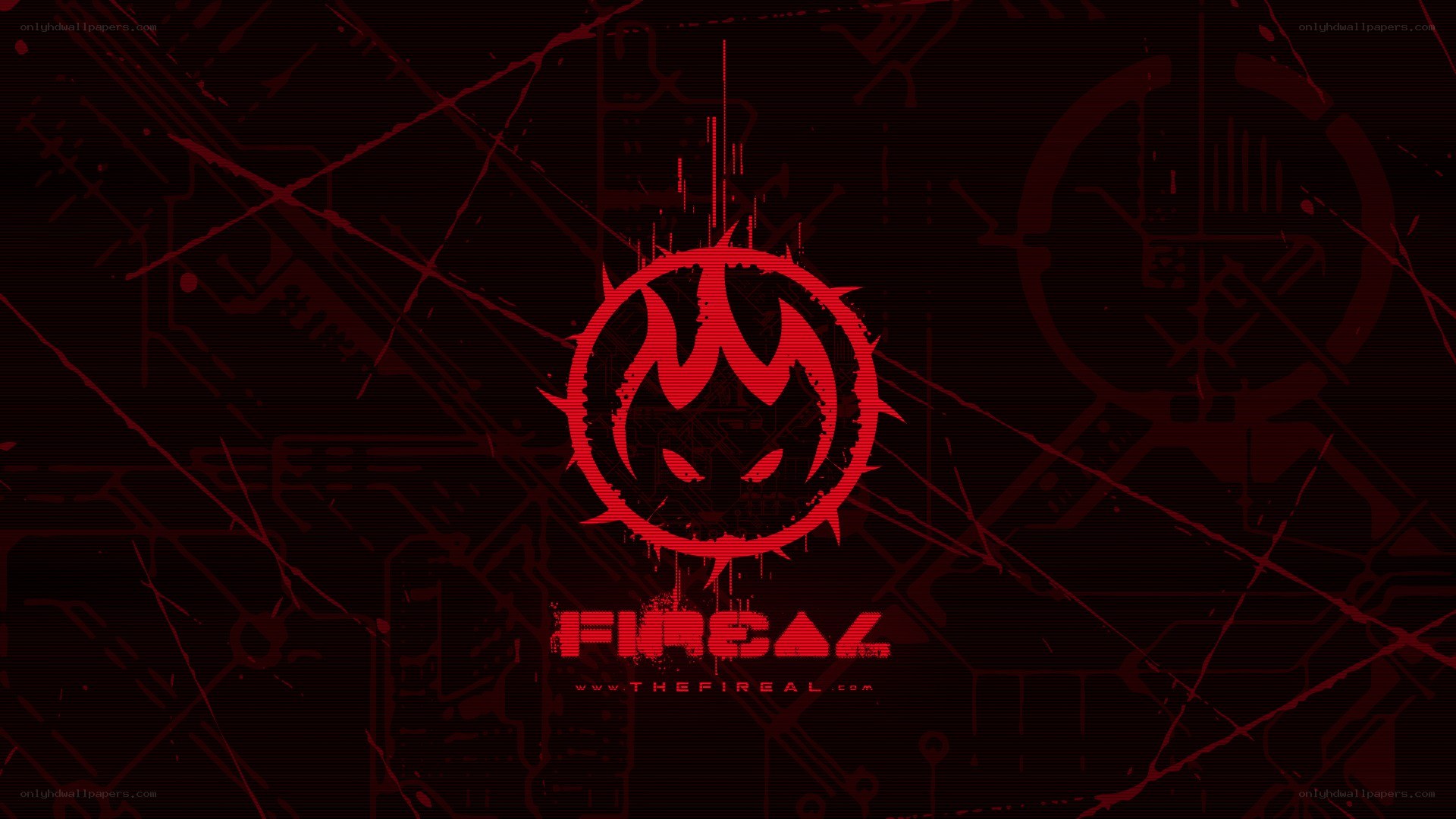 The Fireal logo on a dark background