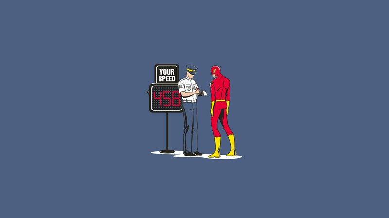 The Flash and a Police Officer — Blue