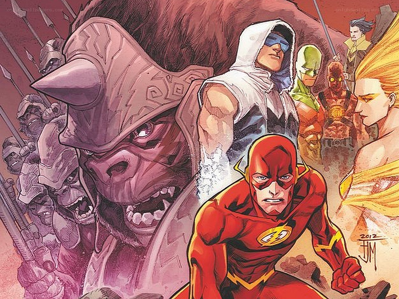 The Flash and allies in battle