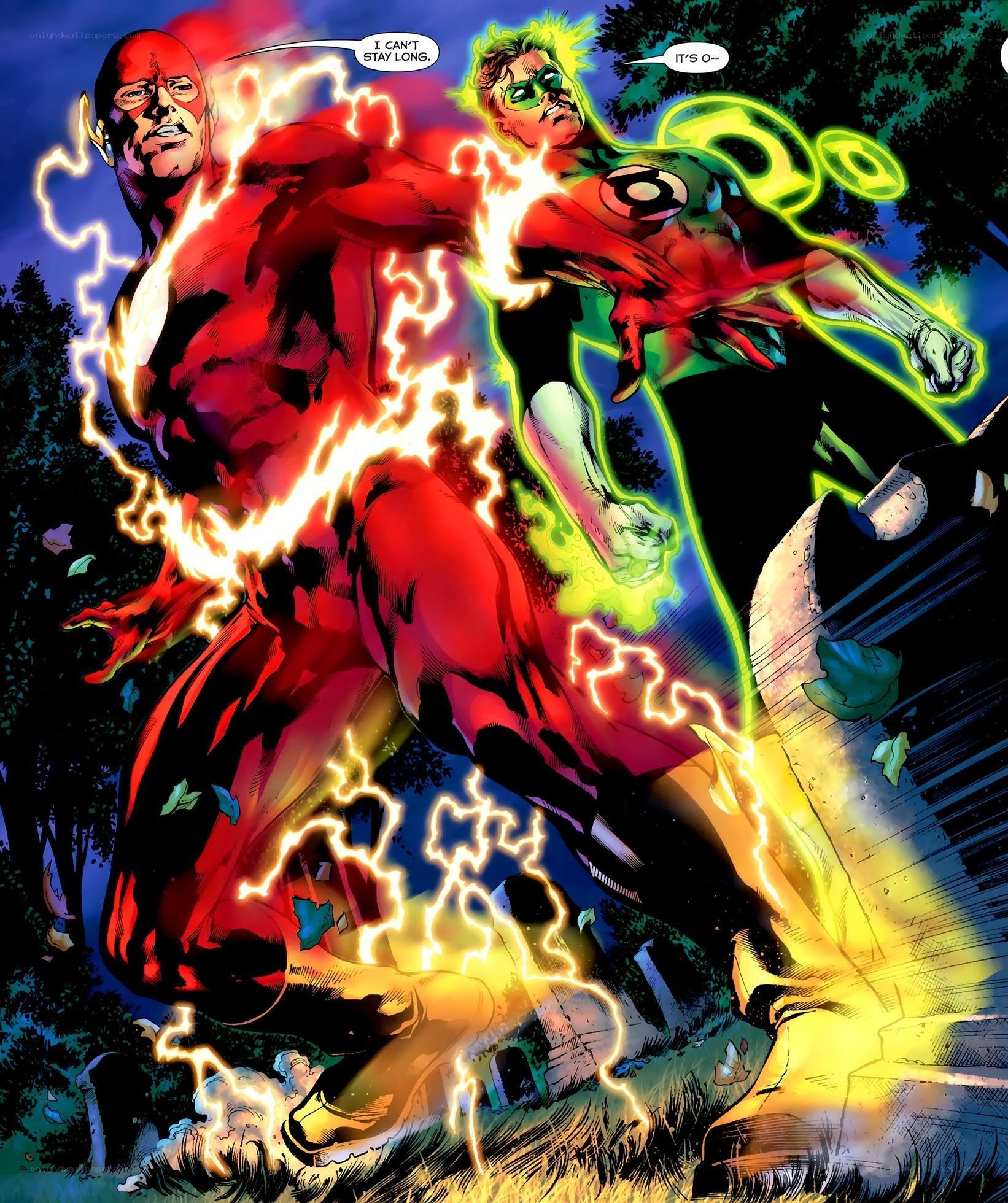 The Flash and Green Lantern in action