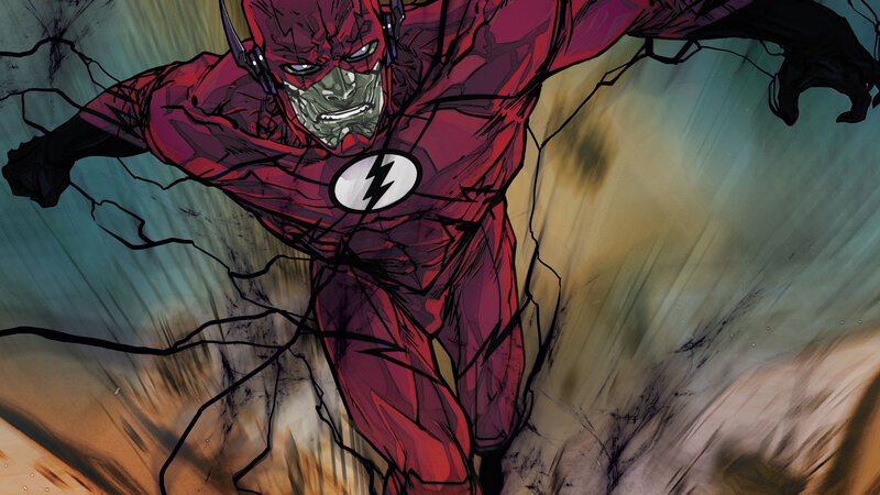 The Flash Character — Red, Dramatic, Manga, Comic Book Art