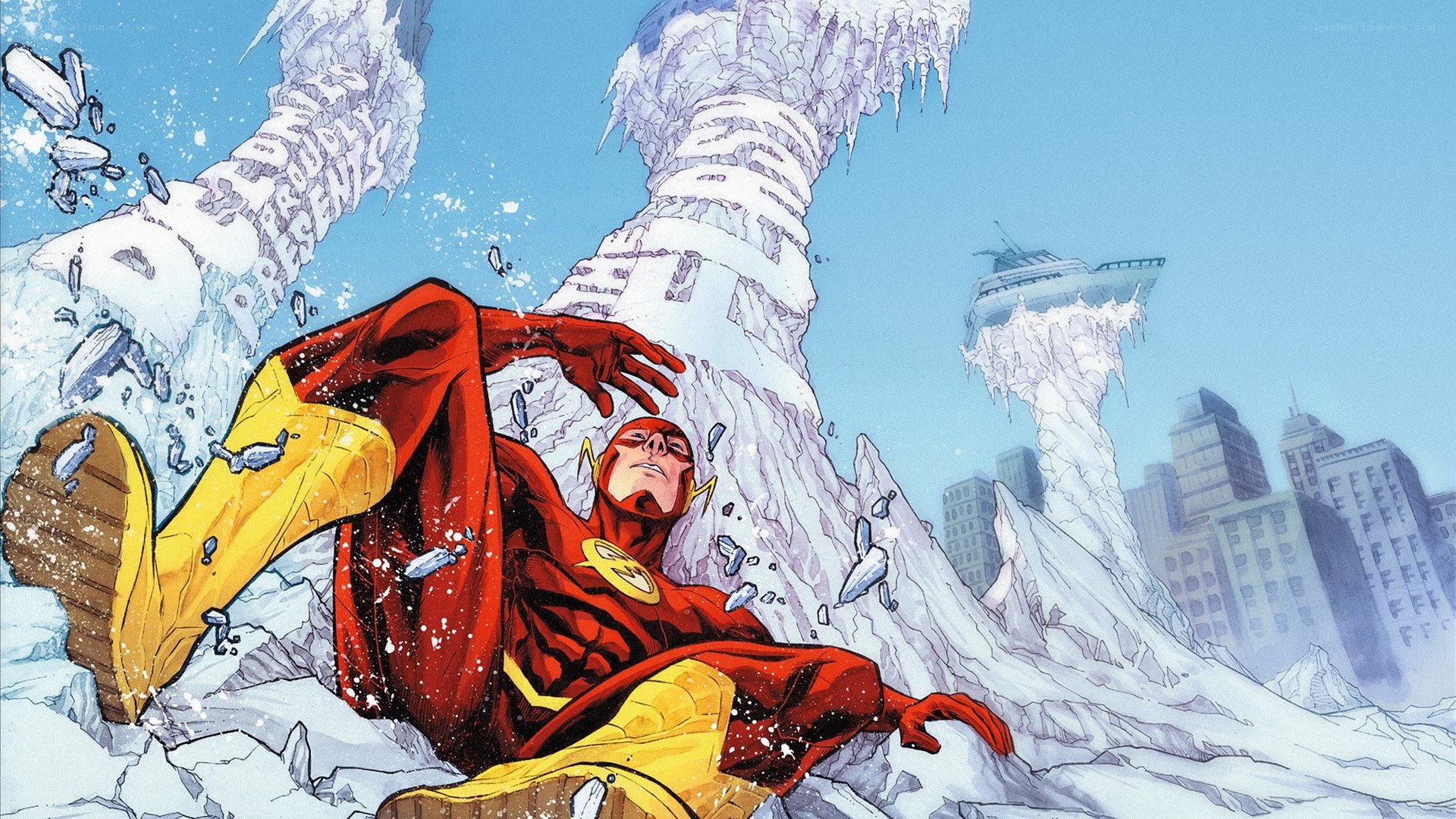 The Flash in a frozen city
