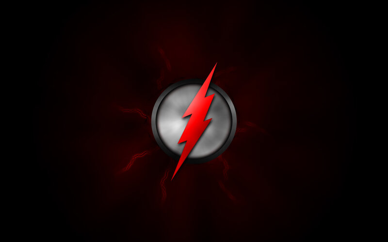 The Flash logo on dark background