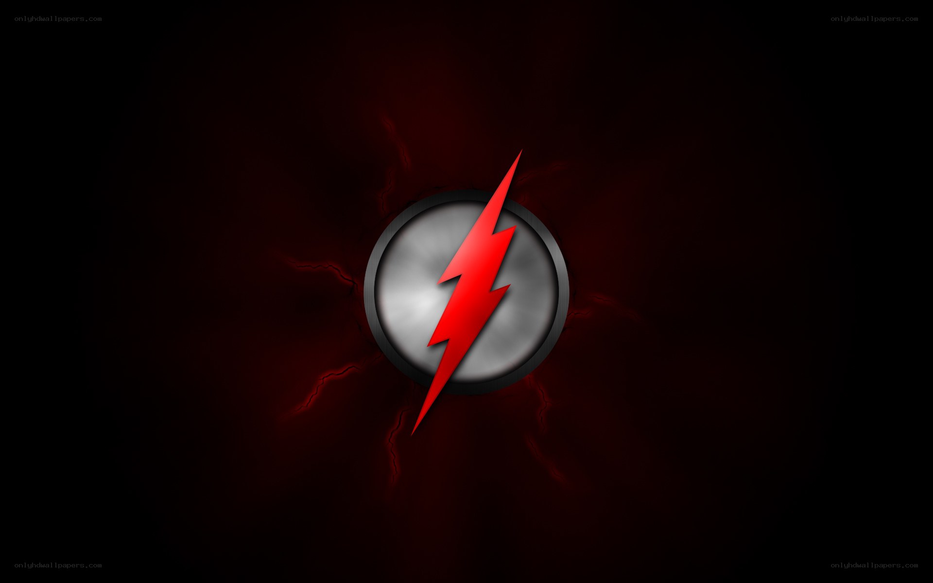 The Flash logo on dark background