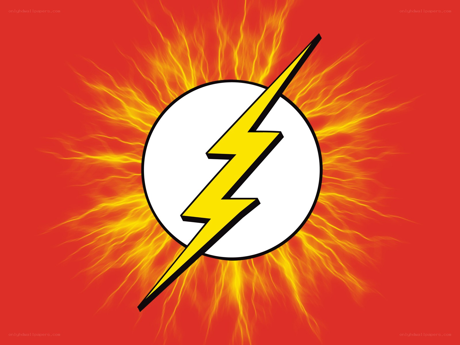 The Flash logo on fire