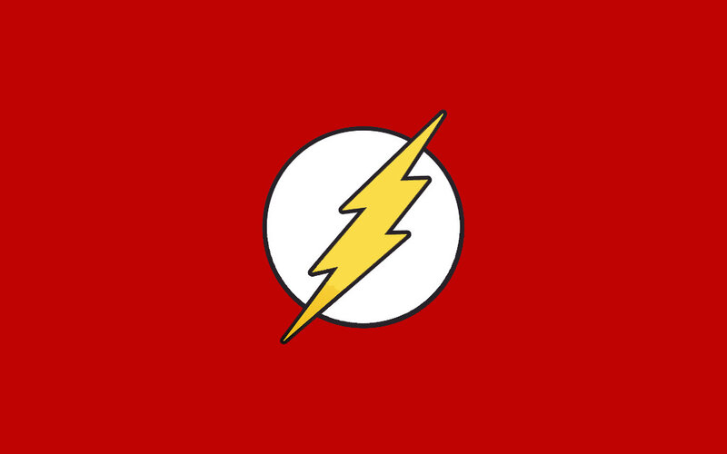 The Flash logo on red