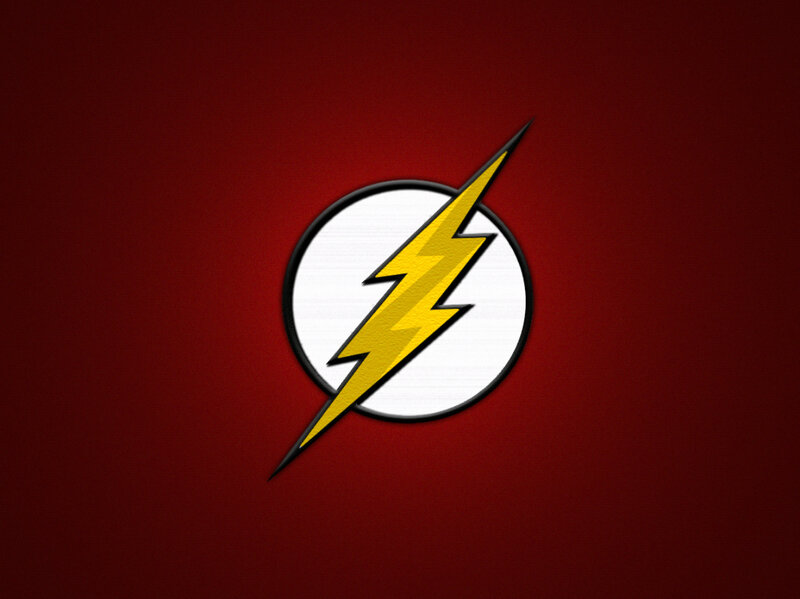 The Flash logo on red