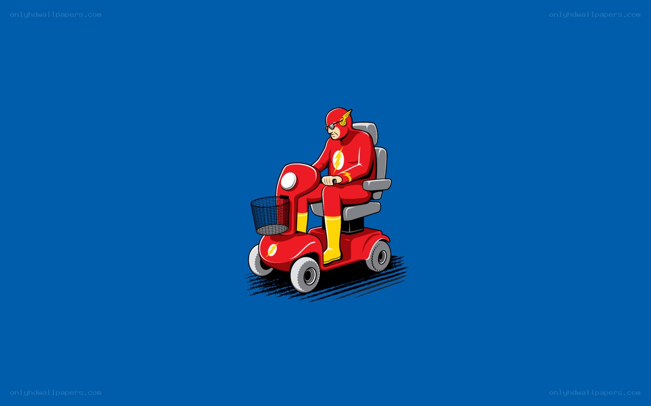 The Flash on a mobility scooter