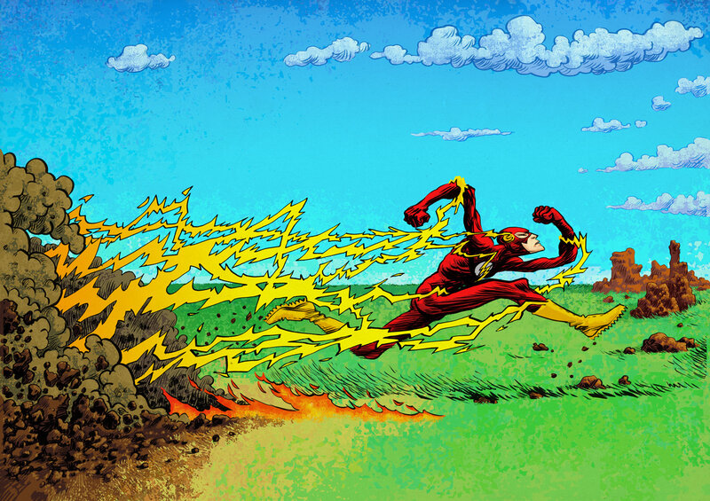 The Flash running fast