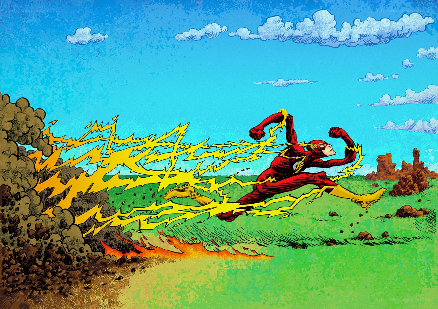 The Flash running fast