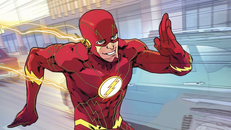 The Flash Running — Red, Dynamic, Afternoon