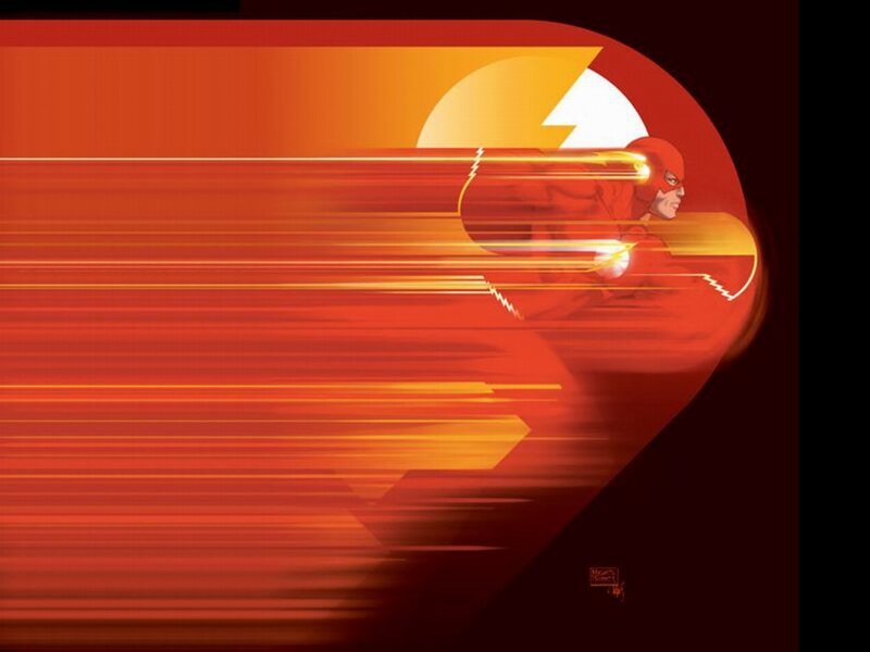 The Flash Running — Red, Dynamic, Digital Art, Superhero, Lightning Bolt