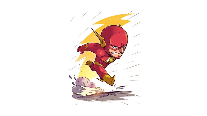 The Flash Running — Red, Dynamic, Digital Art, Superhero