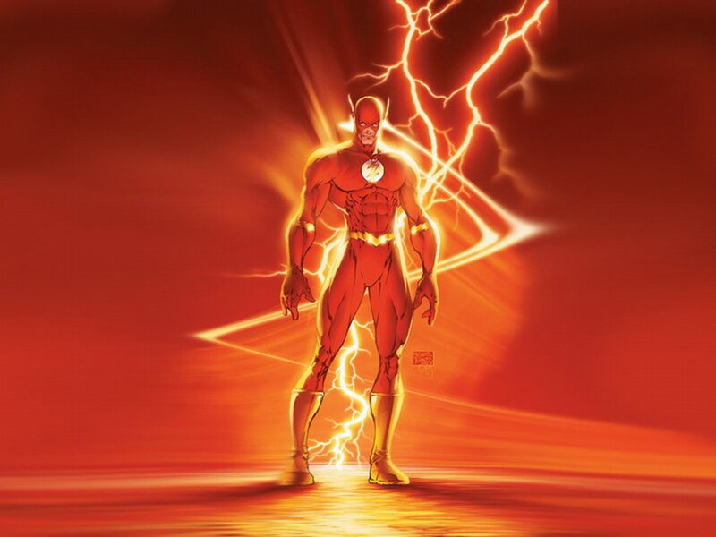 The Flash stands with lightning