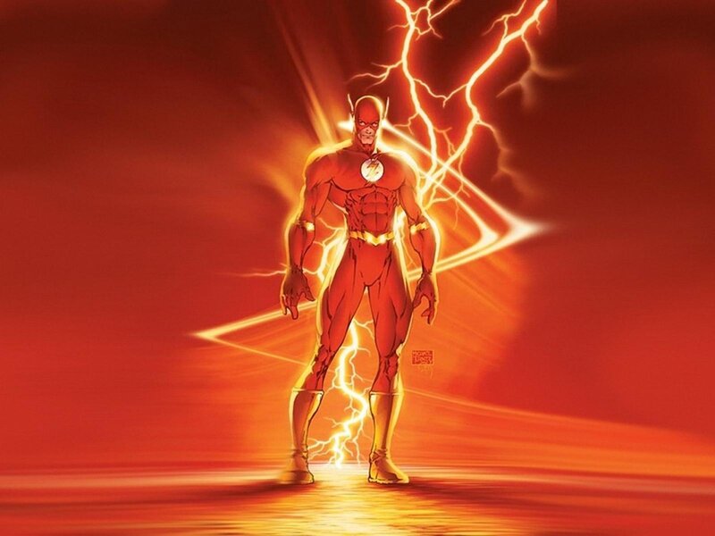 The Flash stands with lightning