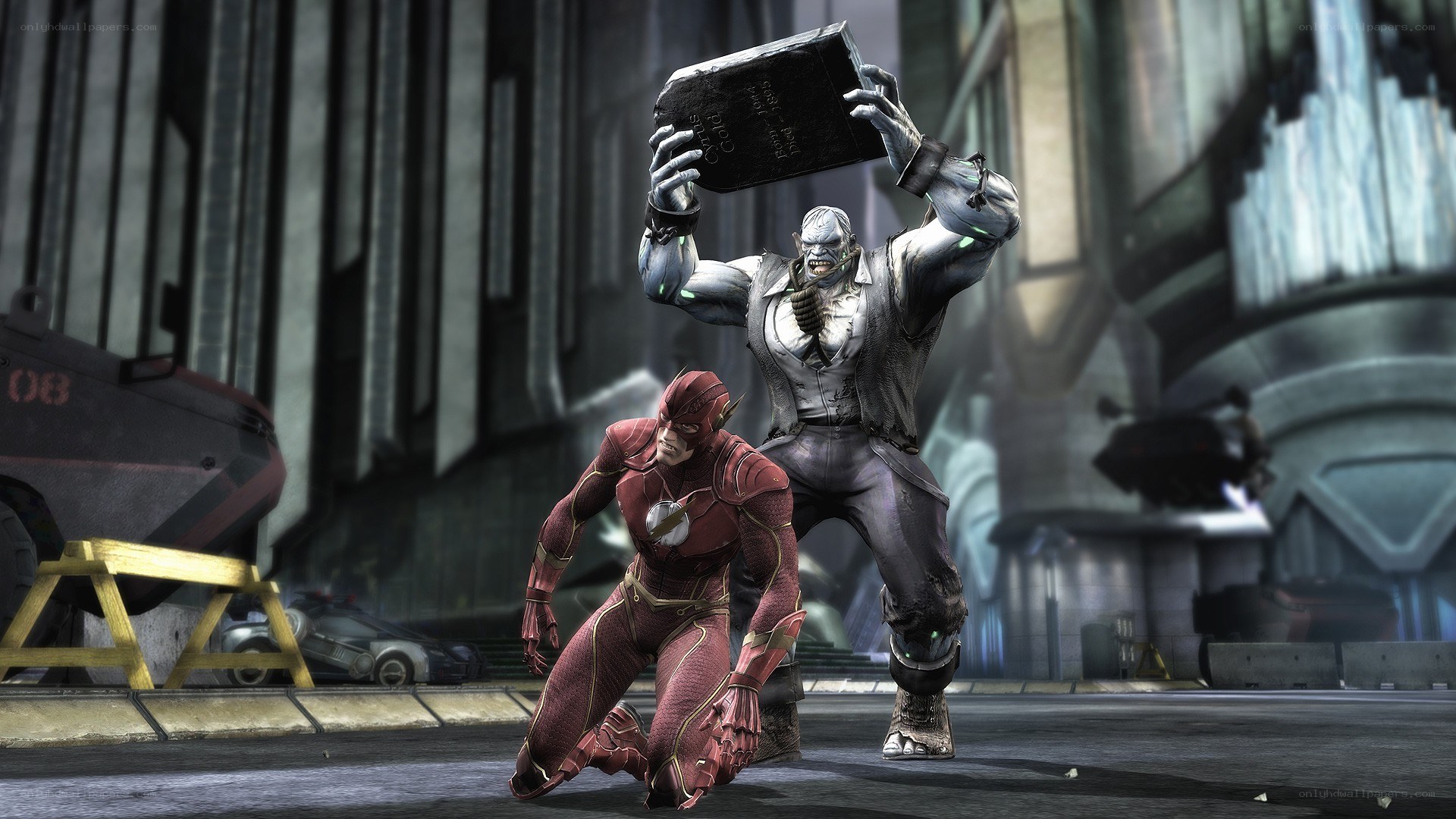 The Flash vs. a monster