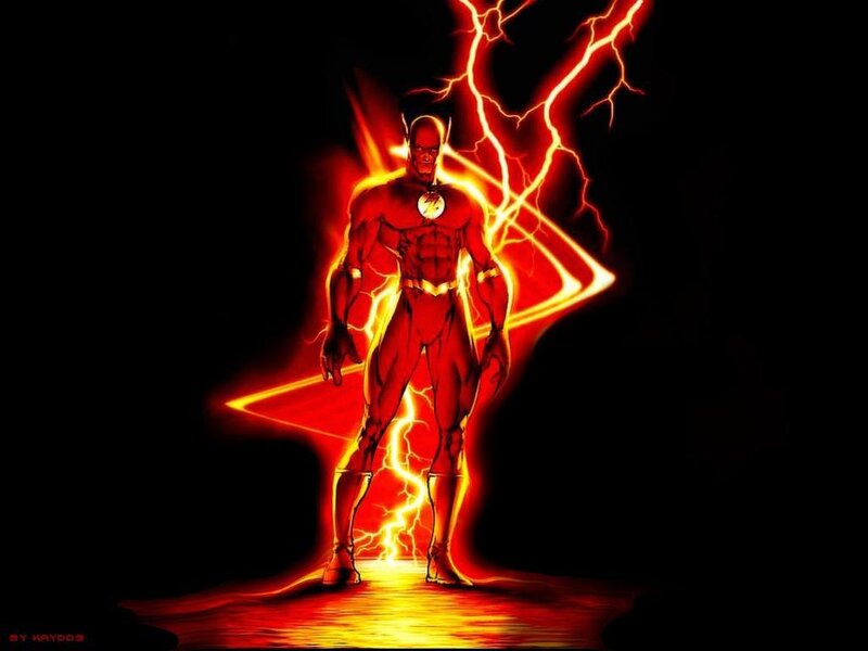 The Flash with lightning