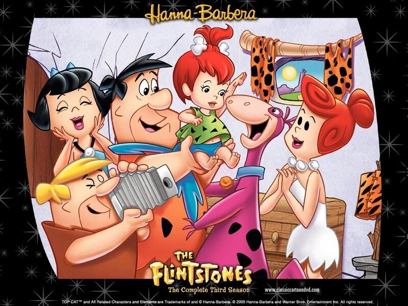 The Flintstones family scene