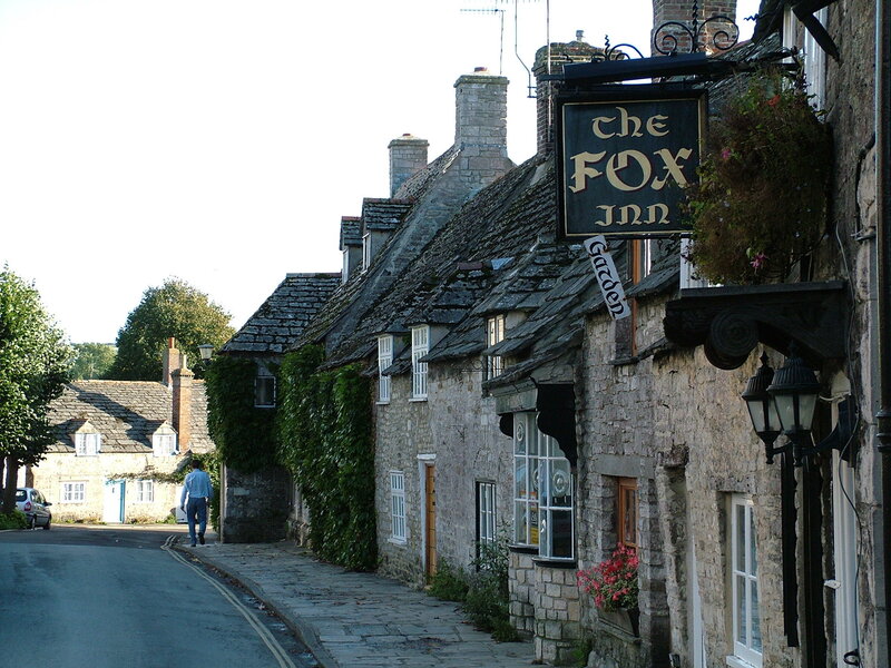 The Fox Inn pub in a village