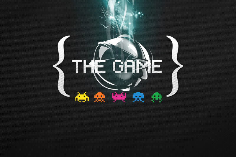 The Game logo with pixel aliens