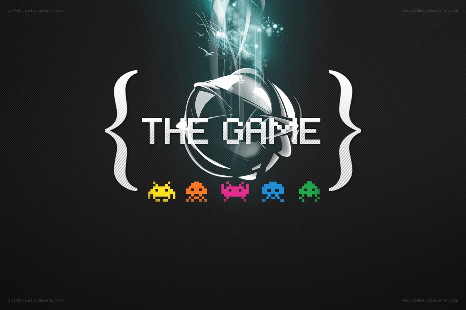 The Game logo with pixel aliens