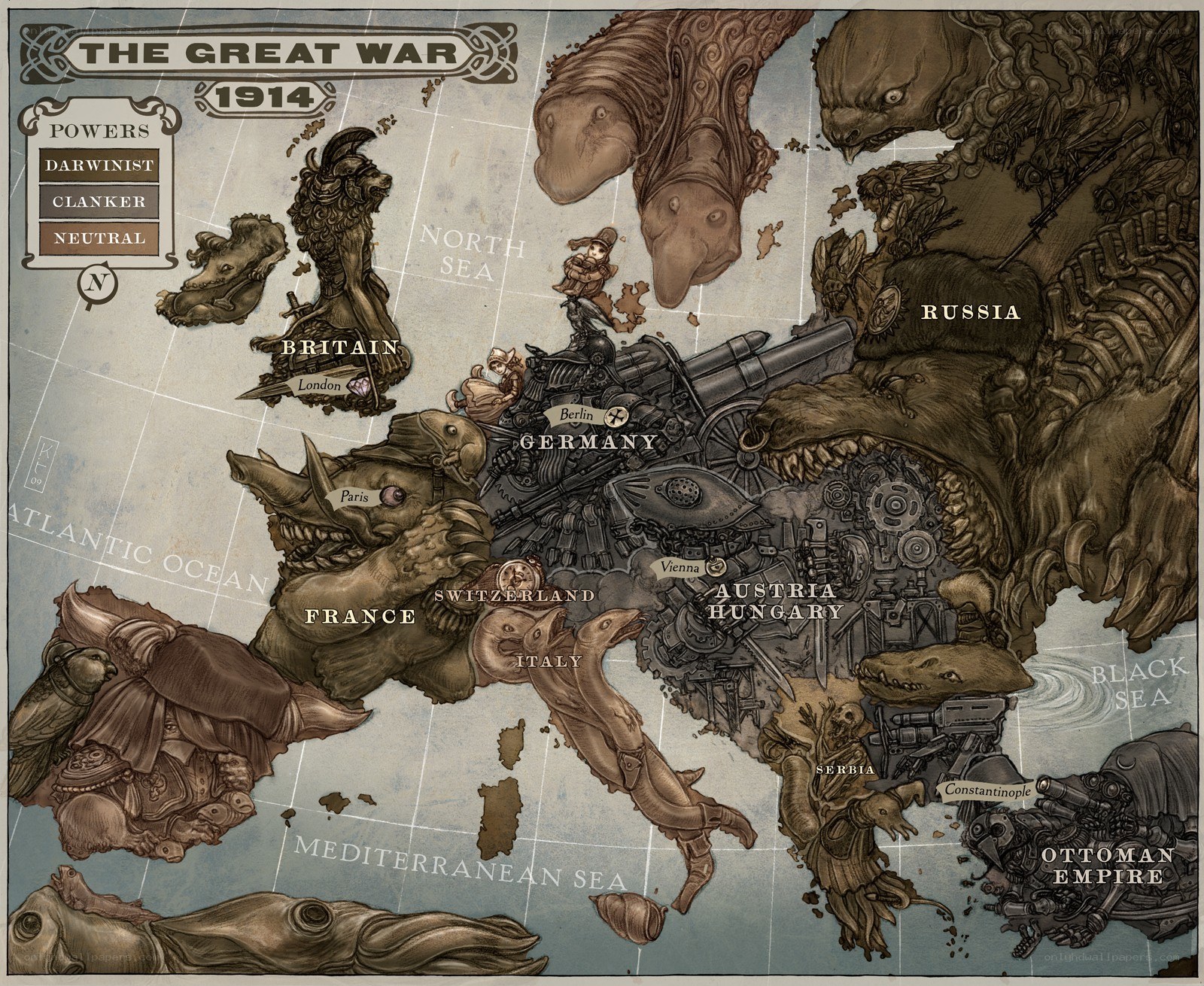 The Great War 1914 map