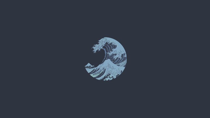The Great Wave Off Kanagawa — Blue, Dramatic