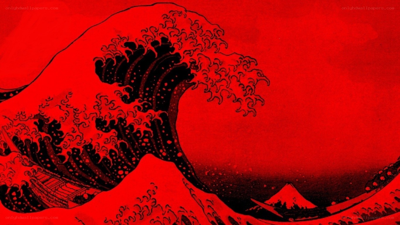 The Great Wave red version