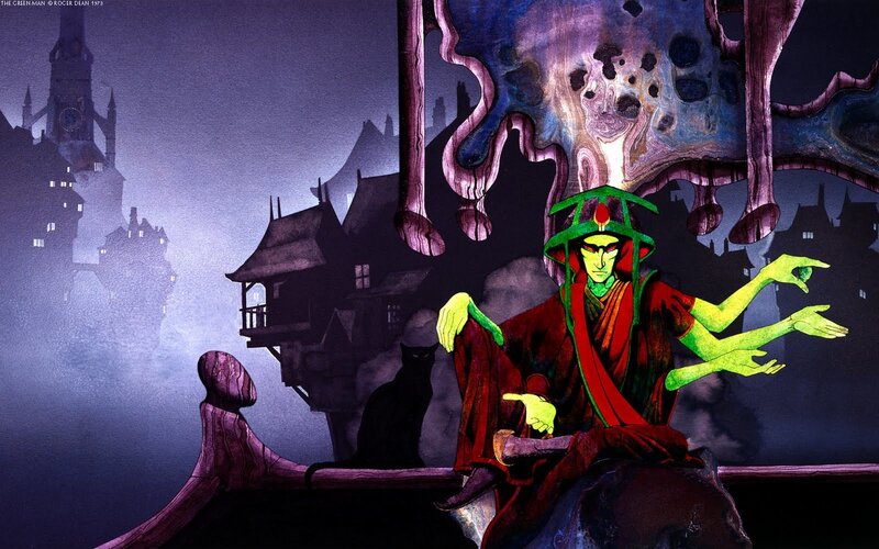 The Green Man in a dark city