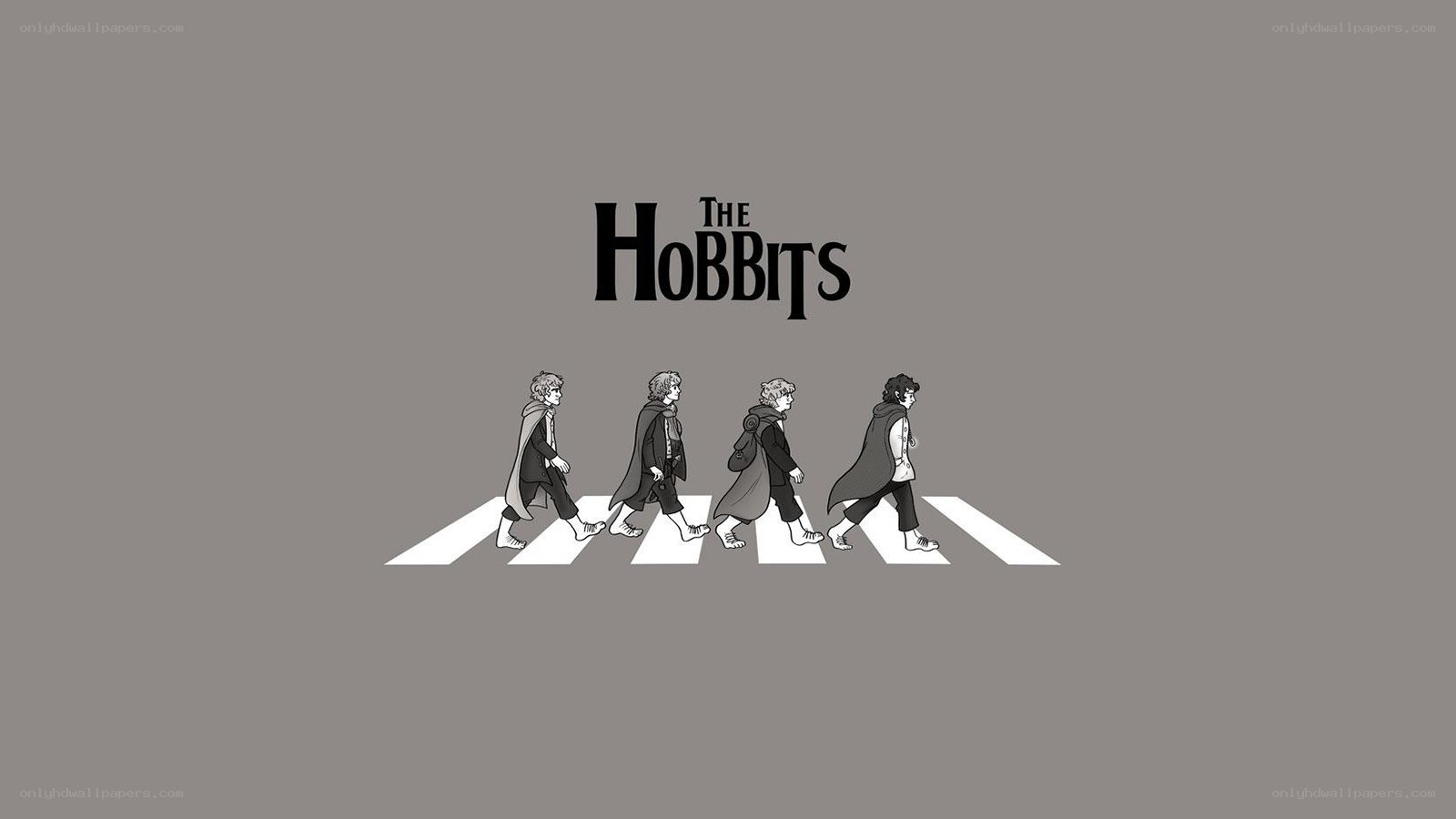 The Hobbits crossing the street