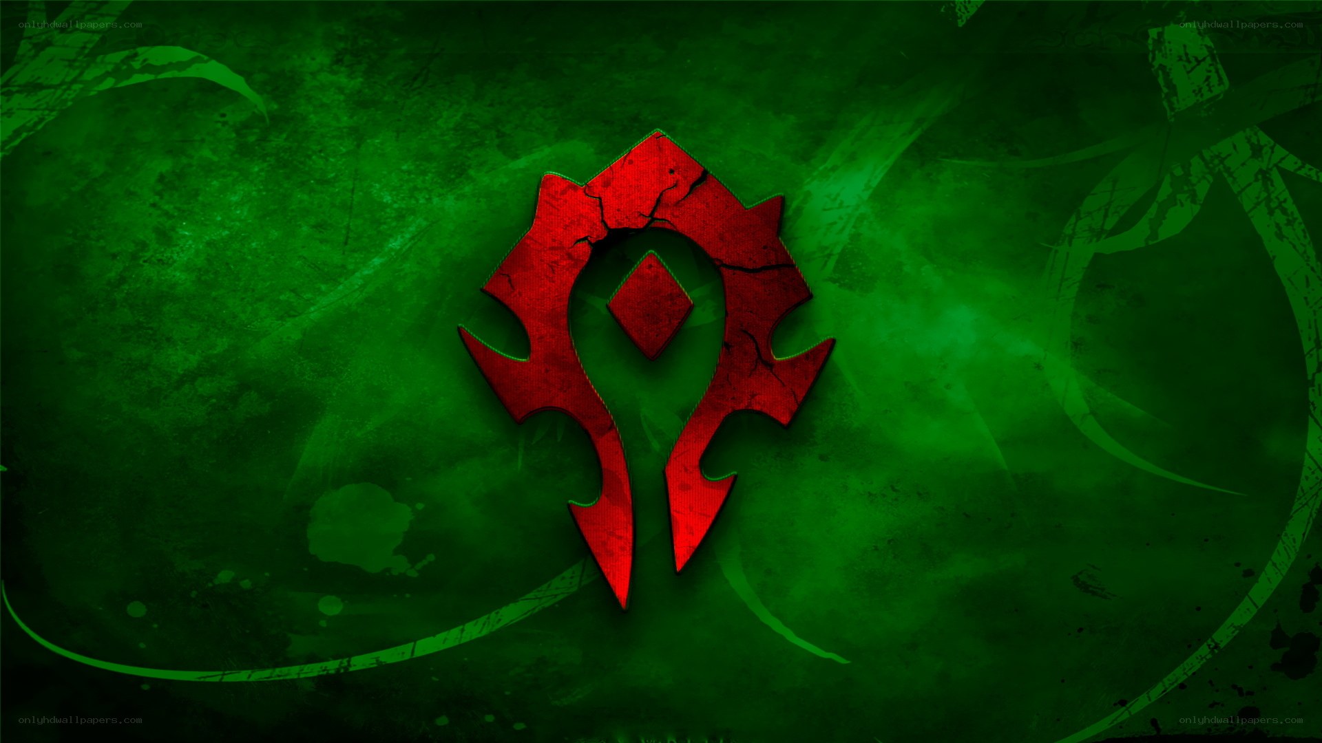 The Horde logo on a green background