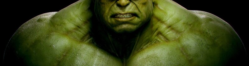 The Hulk's intense expression