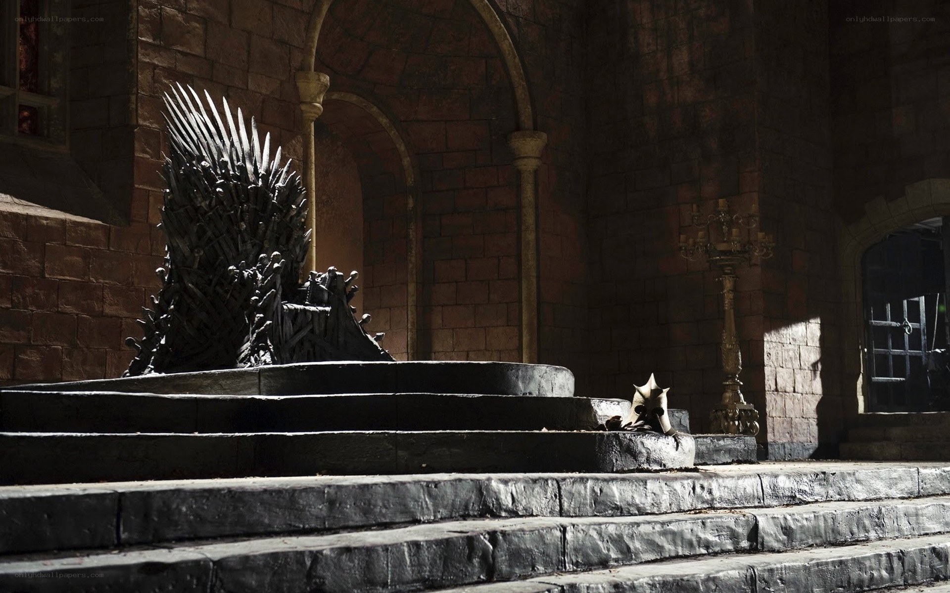 The Iron Throne in a castle hall