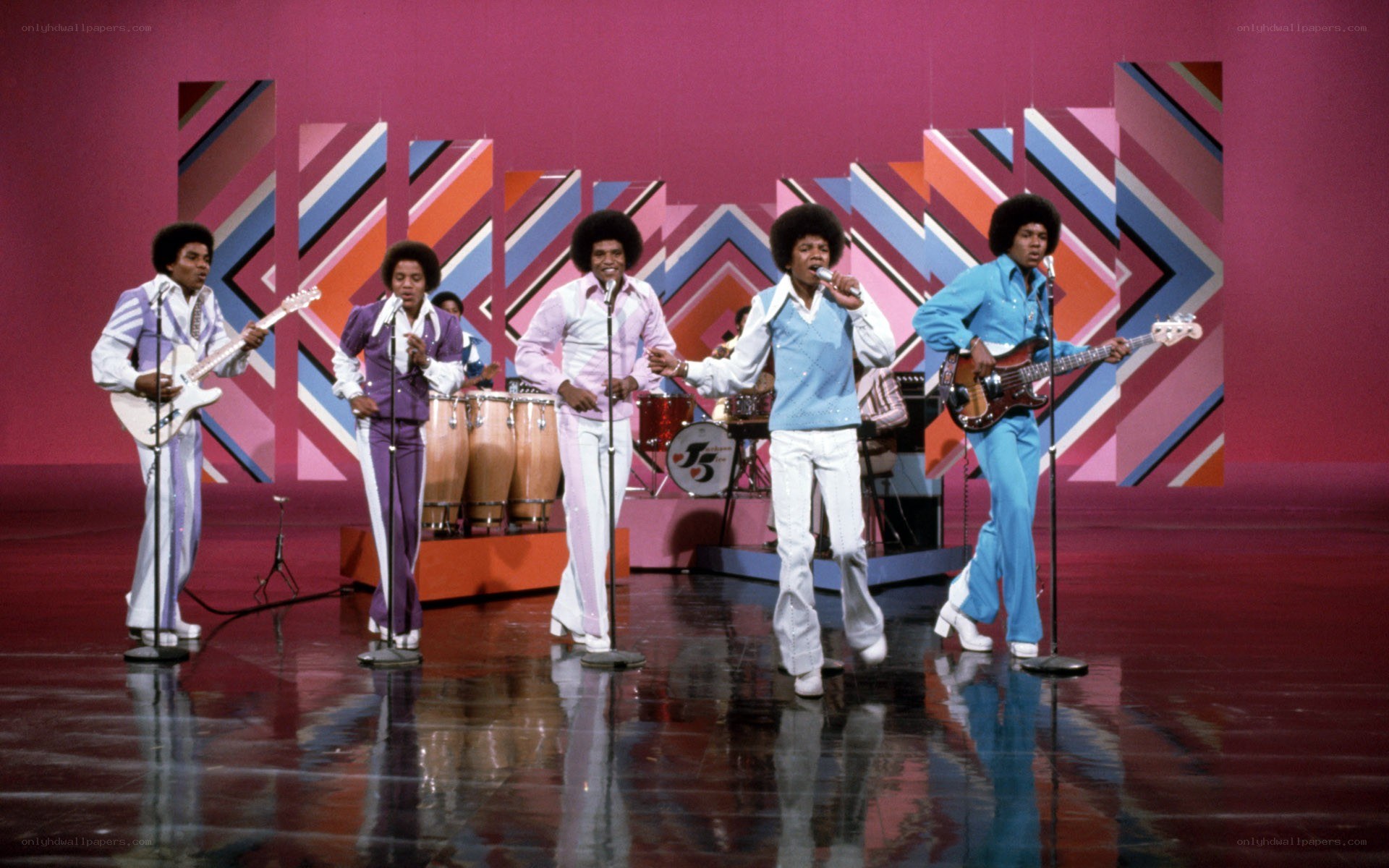 The Jackson 5 performing on stage