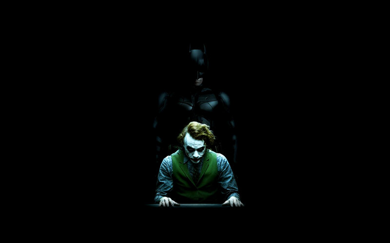 The Joker and Batman — Black, Dark, Dramatic