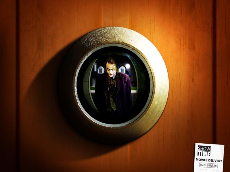 The Joker at a peephole