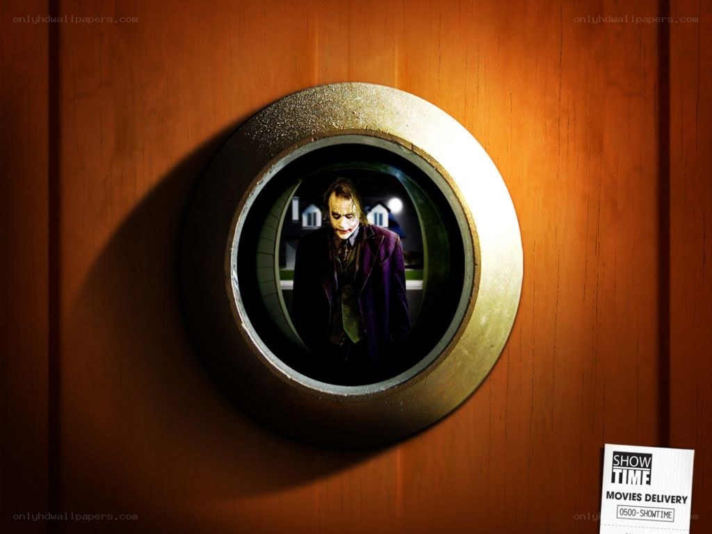 The Joker at a peephole