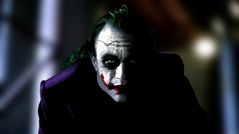 The Joker Character — Black, Dramatic, Digital Art