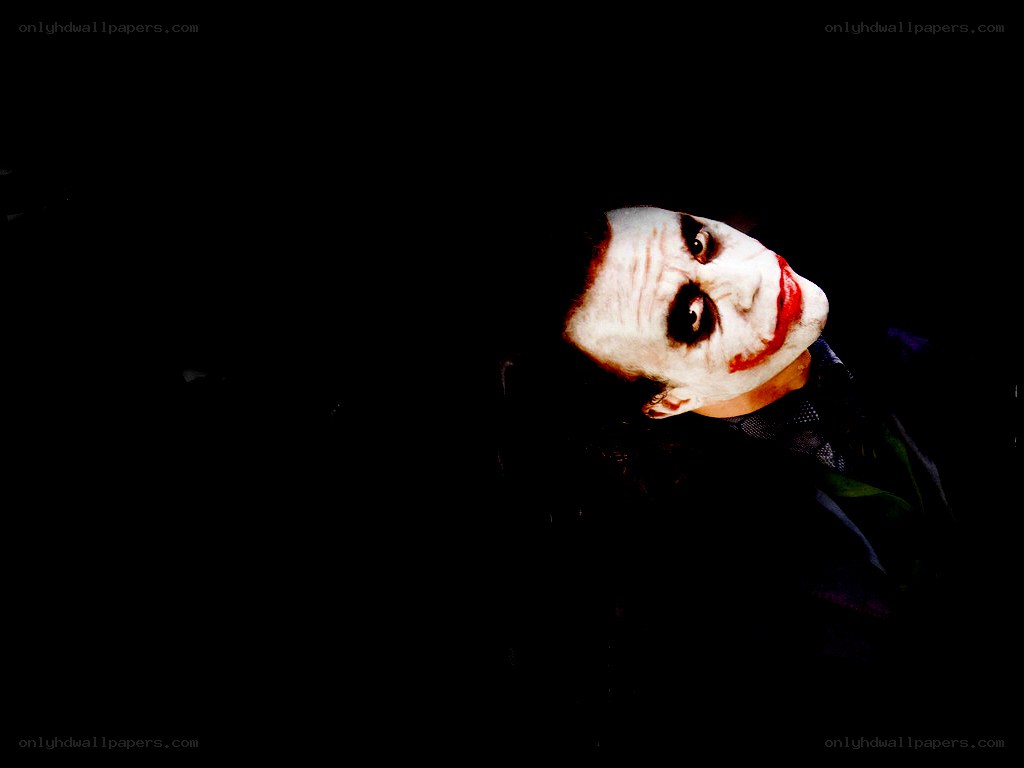 The Joker character in makeup