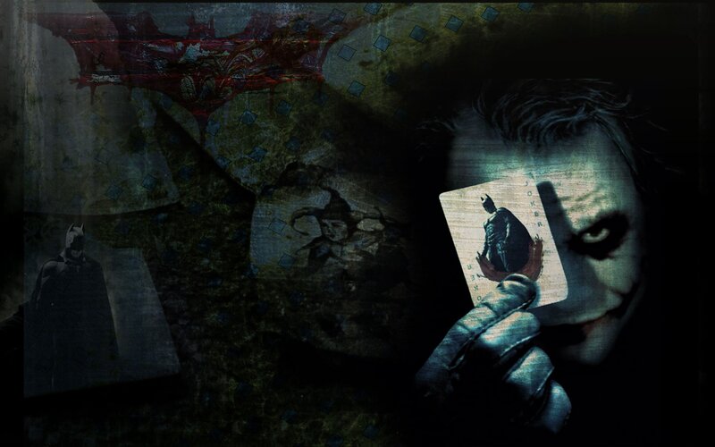 The Joker holding a card