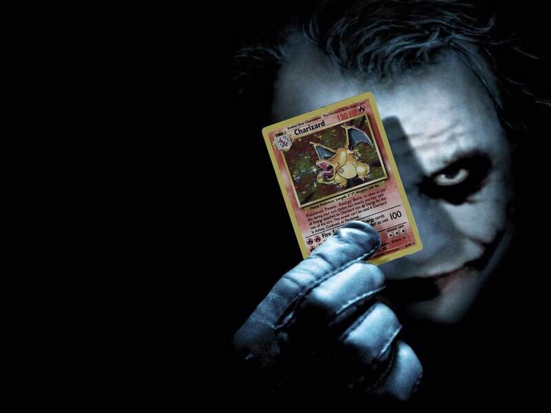 The Joker Holding a Card — Black, Dramatic, Night