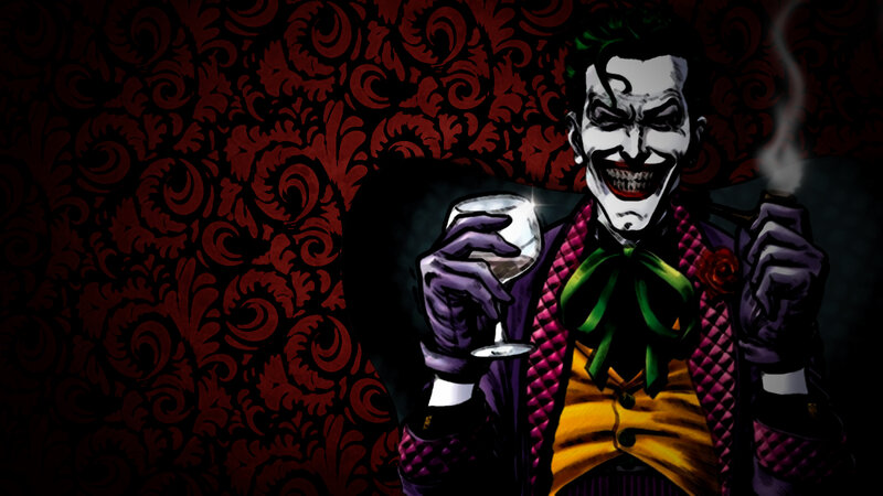 The Joker holding a glass