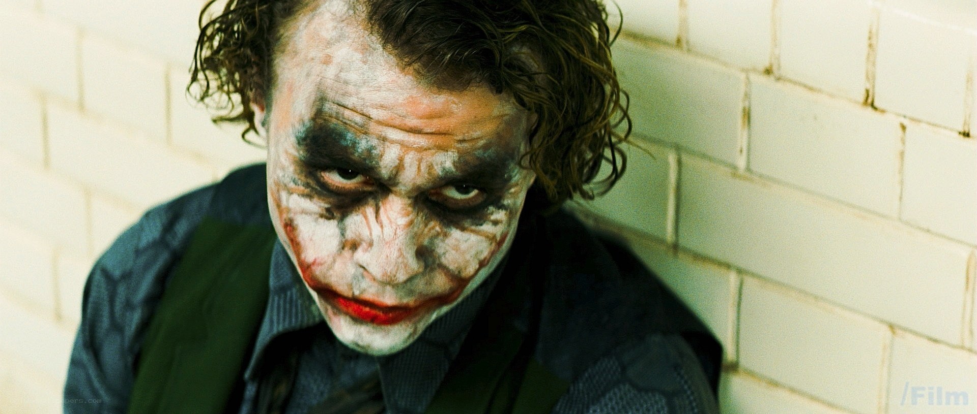 The Joker in a bathroom