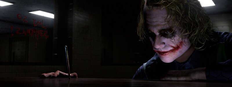 The Joker in a dark room